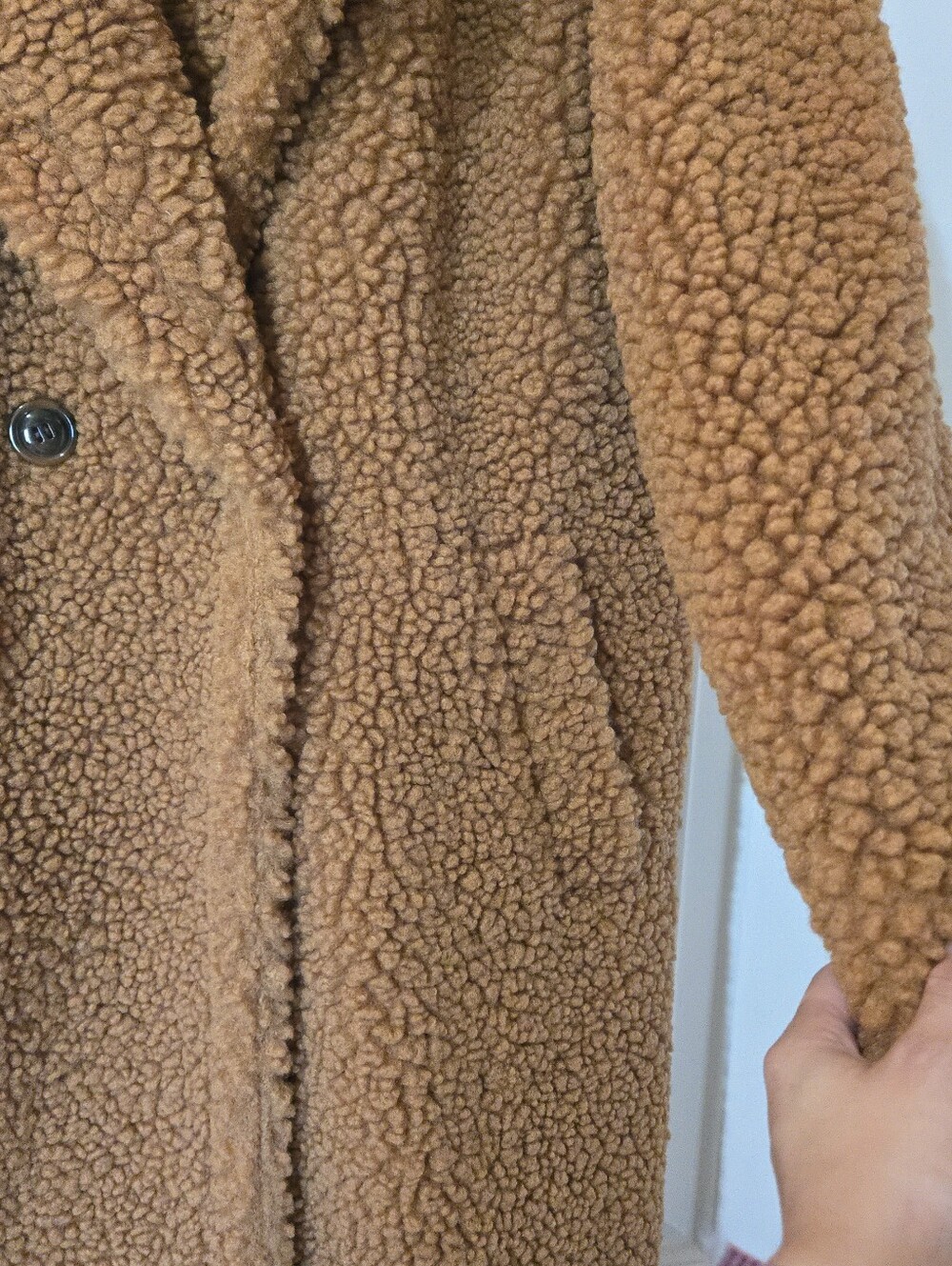 UGG Brown Gertrude Long Teddy Coat, SIZE M - Picture 10 of 16